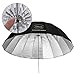 Glow Easy Lock Large Deep Beaded Silver Fiberglass Umbrella (51