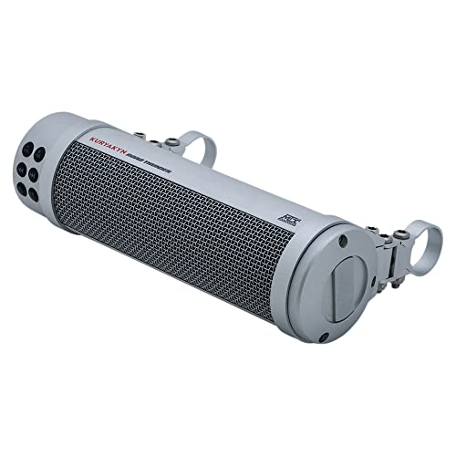 Kuryakyn 2719 MTX Road Thunder Weather Resistant Motorcycle Sound Bar Plus: 300 Watt Handlebar Mounted Audio Speakers with Bluetooth, USB Power Charger, Satin Silver