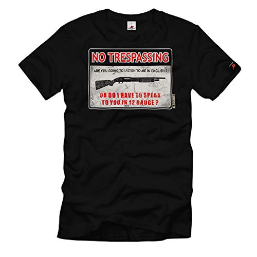 T-shirt No Trespassing 12 Gauge motif imprimé audacieux col rond