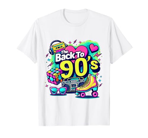Back To The 90's Funny Retro I Love 1990s Ochenta Vintage Camiseta