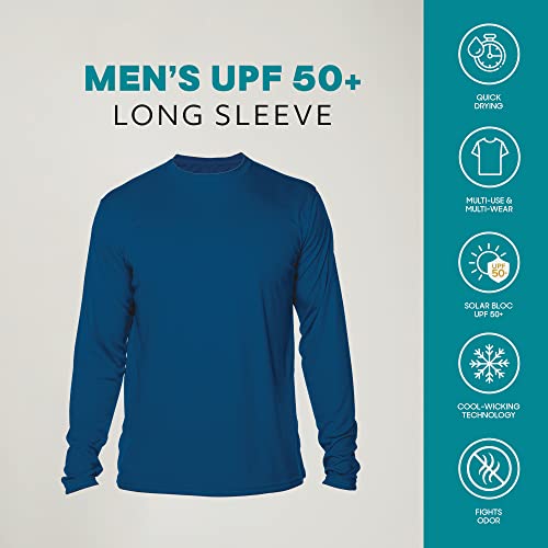 Vapor Apparel Men's Outdoor Upf 50+ Long Sleeve T-Shirt, Uv Sun Protection For Fishing, Running, Hiking, Xxl, Royal Blue #TOP2