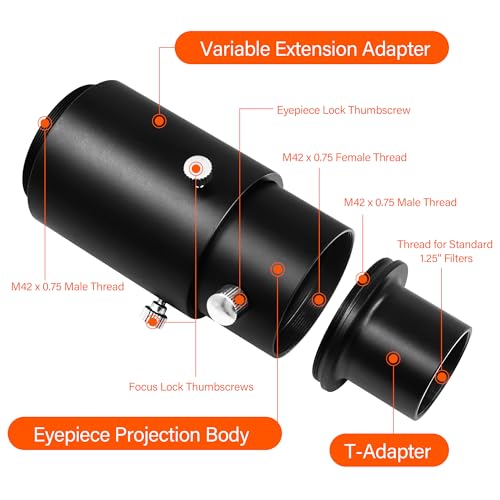 image for Astromania Telescope Photo Adapters, Metal Extendable Camera Adapter f