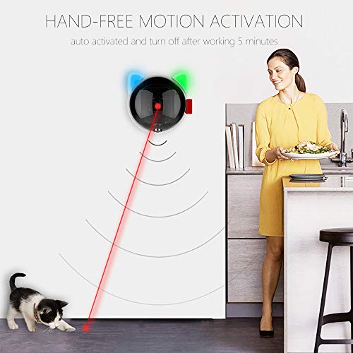 Qican Brinquedo automático para gatos USB recarregável Red Dot LED Pointer Rotativo Caneta eletrônic