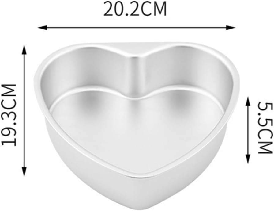 4Pcs Heart Shaped Cake Pans 8 Inch Aluminum Baking Mold Non-Stick Coating for Diy Desserts Birthday