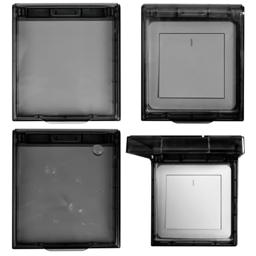 BMZXCH 4 Pièces Type 86 Réversible Cache Autocollant Prise Murale Étanche Electrique Murale Couvercle Interrupteur Mural, Protege Prise Ultra Mince avec pour Salle de Bain Chambres Cuisine Extérieur