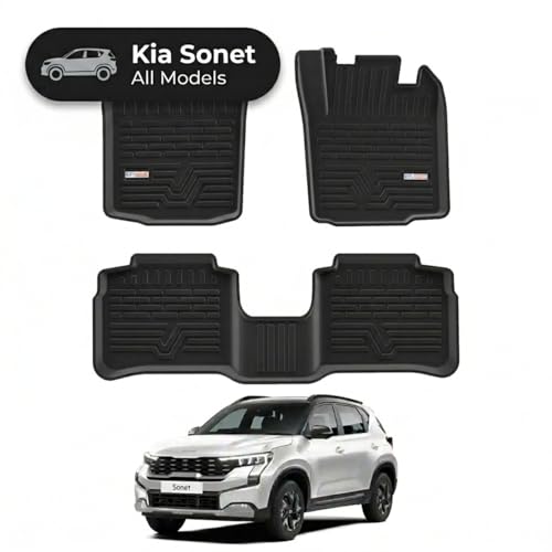 Image of 3D TPE Car Floor Mat for Sonet (All Models) Custom Fit, Heavy Duty & Anti-Slip Sonet Floor Mat | Easy to Clean, All Weather Resistant, Waterproof & Dustproof Car Foot Mat