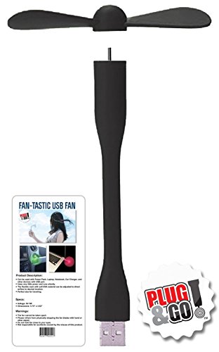 Plug & Go! Fan-Tastic Portable Mini USB Fan (Black)