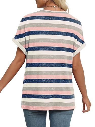 Image of WIHOLL Womens Summer Tops Short Dolman Sleeve Shirts 2026 Fashion V Neck Outfits Clothes