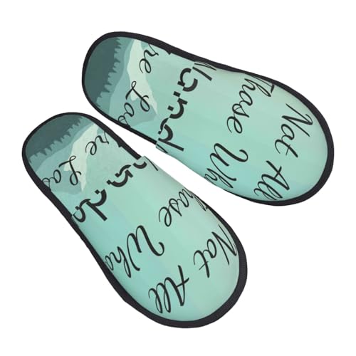 Not All Those Who Wander Are Lost1 Print Women Slippers Home Furry Shoes Keep Men Couples Shoes Warm For Women-2