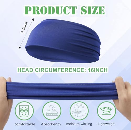 Image of Jeffbaubl 12 Pieces Kids Athletic Sweatbands, 6 Colors Boys Headbands, Boys Sports Headbands, Soft Athletic Headband, Kids Sweatbands, Wicking Elastic Hairband for Girls Boys Toddler Children