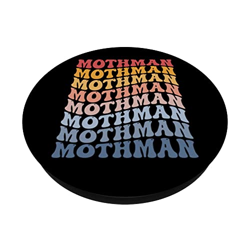 Mothman Cryptozoology Cryptid Groovy PopSockets Swappable PopGrip, Black - Image 2