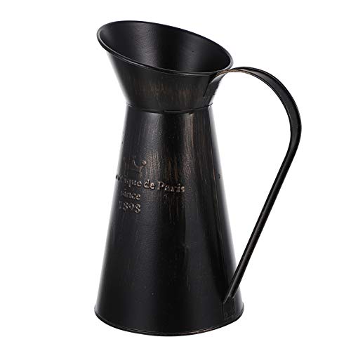 HEMOTON Rustique en Métal Pichet Vase Shabby Chic Lait Cruche Peut Vintage Français Ferme Vase Table Maîtresse pour La Décoration Intérieure