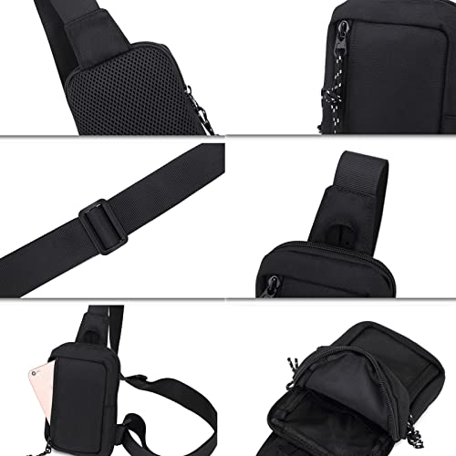 Sling Crossbody Bag Para Masculino | Crossbody Sling Mochila Sling Bag Viagem Caminhadas Peito Bag D