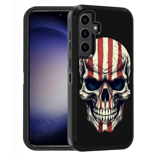 FQTBCEARI for Samsung Galaxy S26 FE 5G Case, American Flag Skull