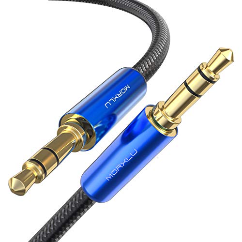 Morxlu Aux Cable 4ft [Hi-Fi Sound], 3.5mm Auxiliary Audio Cable Nylon Braided Aux Cord Male to Male Aux Cord for Car Stereo, iPhone, iPod, iPad, Headphone Lead for Sony, Beats