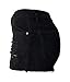 Aodrusa Womens Ripped Denim Shorts Mid Waist Sexy Short Cutoff Distressed Short Jeans Black US 12