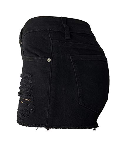 Aodrusa Womens Ripped Denim Shorts Mid Rise Body Enhancing Curvy Cutoff Distressed Jeans2