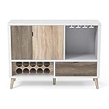 Furniture of America Vaughn Transitional Wood 10-Bottle Wine Rack in White