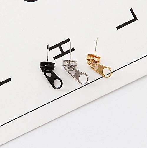 Mountainer 3 Pairs Personality Cool Zipper Metal Stud Earrings for Men Women Vintage Punk Style Earring Women Unique Funny Party Jewelry2