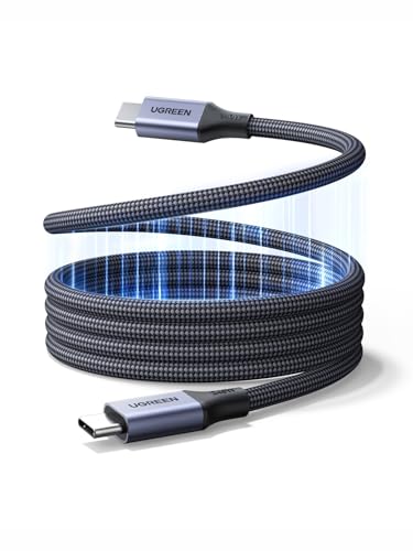 Image of UGREEN Magnetic USB-C Cable, 240W Coiled USB C to C Charging Cable, Self Retractable Type C Fast Charging Nylon Braided Cord Compatible With MacBook, iPad, iPhone 17 /16, Galaxy S25 /S24, 1M
