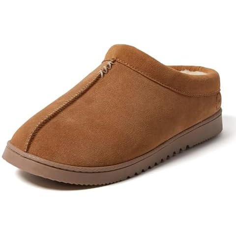 Dearfoams Men's Suede Clog Slipper Cover