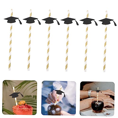 Pitillos de papel flexibles negros para fiesta graduación x12 miniatura 4