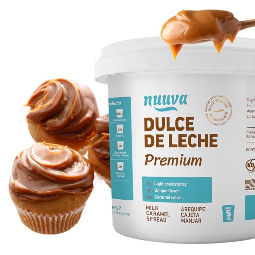 Nuuva Foods Premium Dulce De Leche – Authentic Creamy Caramel Spread – Perfect For Desserts, Baking, And Spreading, Caramel, Carmel Syrup, Dulce De Leche Syrup - 5 Lbs