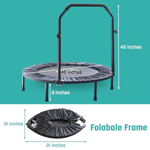 image for SKYWALKER TRAMPOLINES 40” Foldable Fitness Trampoline, Indoor and Ou