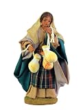 Holyhome Mujer con Caciotte en Mano 12 cm (4,72 pulgadas) - Belén Napolitano Terracota Vestida