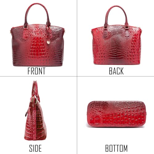 Image of Makcr Joacbv Women Purse Satchel Bag Long Crossbody Classy Tote Bag Top Handle Vegan Leather Ladies Handbags Embossed Pattern