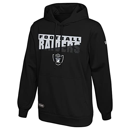 New Era NFL Men's Scoreboard Pullover Performance Hoodie, Pro Football Fleece Hoodie, Las Vegas Raiders, Large