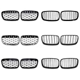 Front Bumper Grill For BMW For X5 E70 For X6 E71 2007-2014 Black Double Line Style Racing Grill Accessories Chrome Diamonds Front Upper Grilles(Double-Glossy Black) - Image 3
