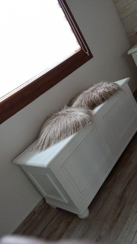 Vicentini arreda CASSAPANCA IN LEGNO SHABBY CHIC MOD CIPOLLA BIANCO (L 100 P 42 H 50)