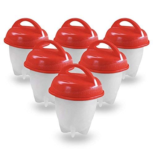 Egg Cooker Hard Soft Maker, No Shell, Non Stick Silicone, Poacher, Boiled, Steamer