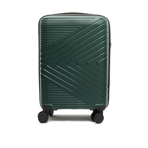 MISAKO Maleta Pequeña de Viaje Milan Verde Unisex - Equipaje rígido de 55x20x36cm de 4 Ruedas