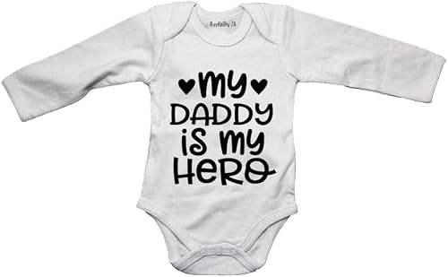 My Daddy is my Hero! - Baby Grow 0-3 months White Long Sleeve