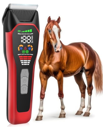 Grimgrow Horse Clippers Low Noise Rechargeble Horse Trimmer Kit, Pet