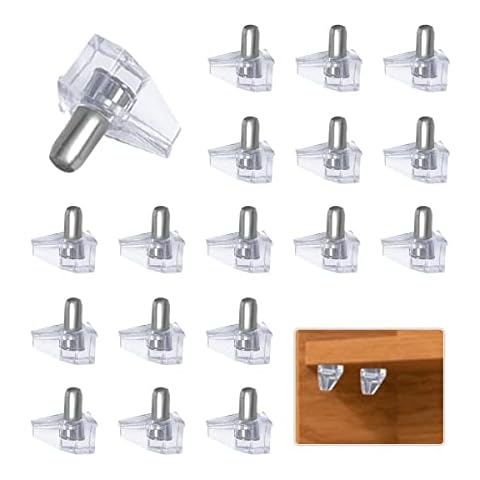 50 Pcs 5mm Clear Plastic Cabinet Shelf Support Pins, Clear Shelf Support Pegs, Shelf Pins Clear Shelf Support Pegs, Shelf Holder Replacement Peg, Shelf Holder Bracket Steel Pins Cover