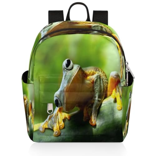 Sac à dos décontracté grenouille verte petit sac de voyage pour femme