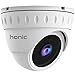 Bright Clear Night Vision 2MP Wide Angle (AHD TVI CVI 960H) Indoor Outdoor Dome CCTV Camera, Honic 1080P Security IR Analog Camera, Waterproof Eyeball Cam for Surveillance (Metal)