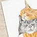 Triple Studio Cat Snuggles in Love Art Print - Watercolor Painting, Orange and Grey Cat, Perfect Gift for Cat Wife, UNFRAMED, Signed by Artist (8x10 inches)