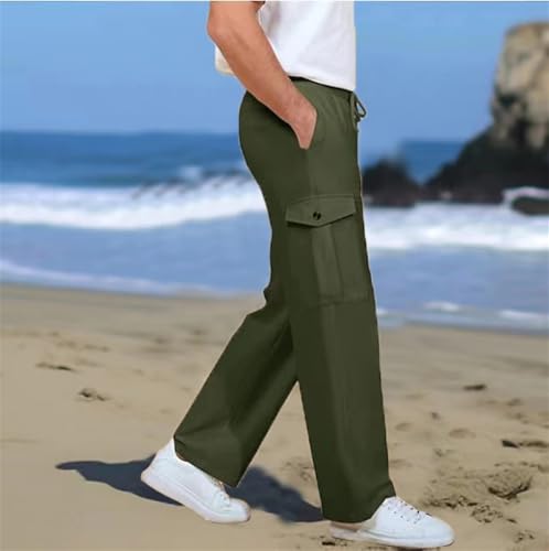 Risacharm Pants for Men, ComforFlex - Men's Multi-Pocket Stretch Comfort Outdoor Casual Pants, Quick Dry Cargo Pants3
