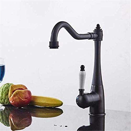 Robinet de cuisine cuivre brossé avec poignée unique et jet rotatif sans plomb