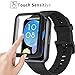 Acadeny [2-Pack] Case with Tempered Glass Screen Protector Compatible for Huawei Watch fit 2, 9H Hardness 360° All-Round Protective Ultra Thin Protective PC Case Black Black