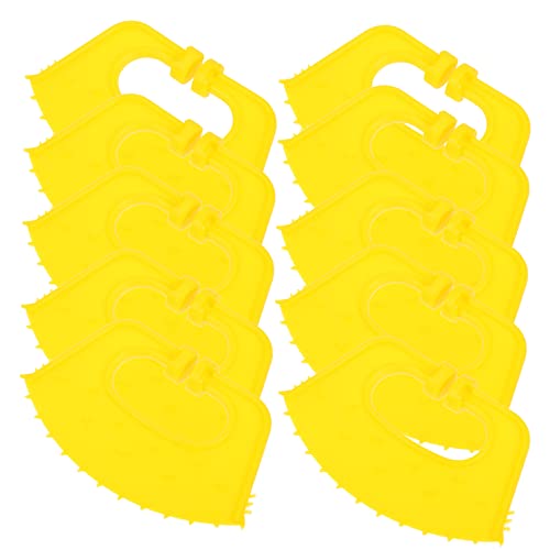 Garneck 10pcs Plastic Calf Lactation Nose Hoop Tag Calf Weaning Nose Flat Back Nose Calves Cattle Plastic Calf Weaning Tool Bull Cow Nose Ring Farm Nose Ring Pp Yellow