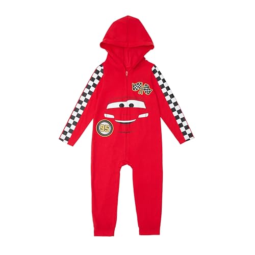 Combinaison Flash McQueen Cars zippée et chaude avec capuche enfant