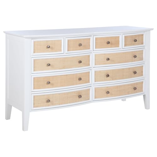 10-Drawer White Storage Chest