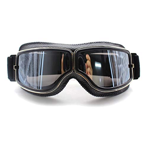 Occhiali da moto retrò occhiali vintage moto occhiali da moto Pelle sportiva all'aperto per occhiali da aviatore harley