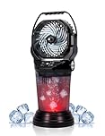 Misting Fan Portable Camping Fan, 2026 New Rechargeable Smart Cooling Fans with Remote & 2L Water Tank,4 Timers, 4 Speeds, 2 Mist Modes, 120° Auto Oscillating for Golf Campings Beach Fishing
