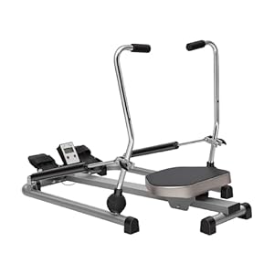 Rudergerät für Zuhause, Hydraulisches Fitness Rudergerät Rudermaschine Ruderzugmaschine mit LCD Bildschirm, Trainingsgeräte bis 120 KG, für Fitnessstudios Häuser Unternehmen